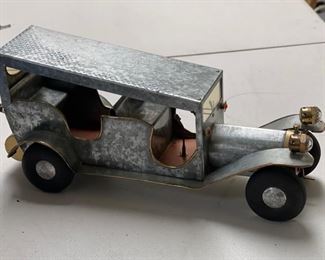 1970s Metal Copper & Brass Folk Art   Slant Roof #4	7 x 5 x 16	HxWxD
