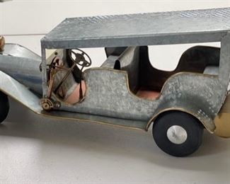 1970s Metal Copper & Brass Folk Art   Slant Roof #4	7 x 5 x 16	HxWxD
