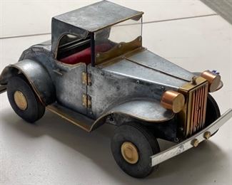 1970s Metal Copper & Brass Folk Art Coup Car #5	7 x 7 x 12	HxWxD
