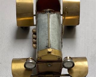 1970s Metal Copper & Brass Folk Art Roadster Car #11	4 x 6 x 12	HxWxD
