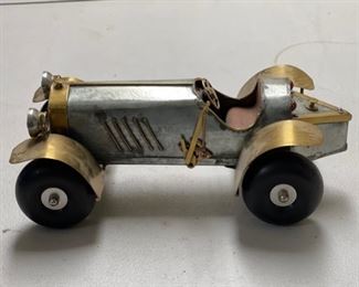 1970s Metal Copper & Brass Folk Art Roadster Car #11	4 x 6 x 12	HxWxD
