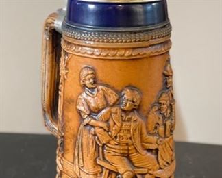 12in GERZ West Germany Beer Stein w/Pewter Lid Tavern Scene	12in	
