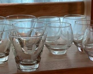 10pc Blakely Etched Saguaro Glasses Arizona Cacti		