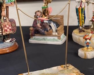 Vintage Signed Ron Lee  Clown On A Tight Rope	6.5x3.5x8	HxWxD
