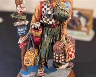 CLOWNING IN AMERICA THE TOURIST VANMARK CLOWN SCULPTURE	6x4.5x9.5 inches	HxWxD
