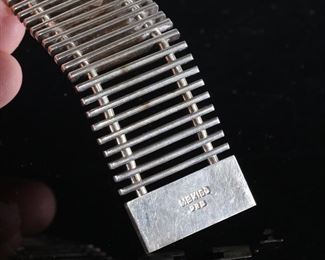 Mexican Modernist Sterling Silver Vintage  Ladder Link Bracelet 925 Taxco Mexico	7.5in Long x 1.25in W	
