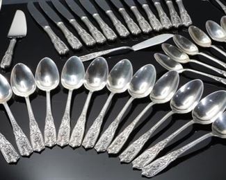 98Pc Westmorland Milburn Rose Sterling Silver Silverware Set flatware 		
