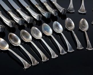 35pc Tuttle Onslow Sterling Silver Partial Flatware Set Silverware 		
