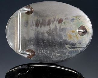 Southwest Turquoise & Mother of Pearl “Pete” Vintage Belt Buckle by DALE	4x3in	
