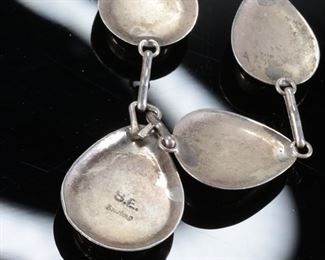 Sensa Eustace Zuni Multi Gemstone Inlay 5 Teardrop Sterling Silver Necklace Native American SE	17.5in long Centerpiece: 34mmx23mm	
