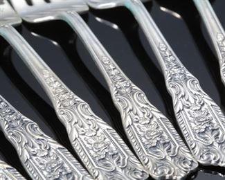98Pc Westmorland Milburn Rose Sterling Silver Silverware Set flatware 		
