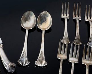 35pc Tuttle Onslow Sterling Silver Partial Flatware Set Silverware 		
