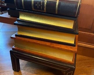 Maitland Smith stacked book accent table