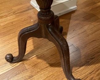 Maitland Smith pedestal table with embossed metal top