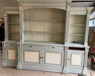 Ethan Allen entertainment center with electronic tv lift - custom painted 