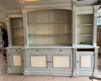 Ethan Allen entertainment center with electronic tv lift - custom painted 