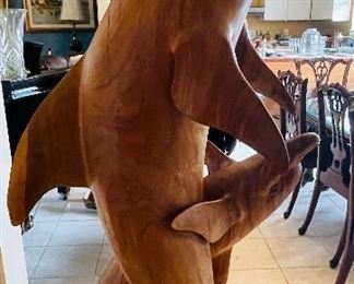 10___$1,200
Three Dolphin wood carving • 65high