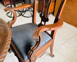 9___$595
Chippendale style with 4 chairs & 2 armchairs
table • 29high 69wide 42deep
chairs 40high 22wide 22deep
