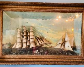 15___$495 Diorama of Schooners 19th cent
• 43high 20wide 7deep