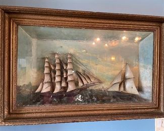 15___$495
Diorama of Schooners 19th cent
• 43high 20wide 7deep