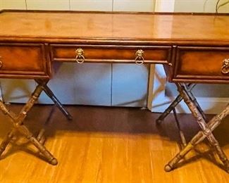 42___$450 Campaign faux bamboo desk made by PTMC
• 31high 61wide 28deep