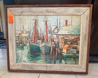 19___$275
Carl Thorp oil painting of boats