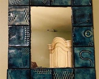 79___$50
Blue ceramic tile mirror • 18 x 22