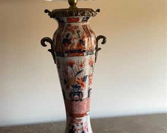 Pair porcelain Asian style lamps