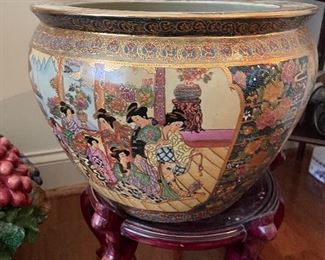 Asian Fish Bowl with Stand