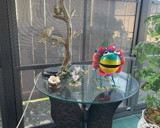 Metal and Glass butterfly table