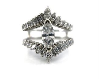 Lot 009
Platinum and Diamond Engagement Ring.     https://www.bidoneverything.com/Event/LotDetails/109899197/Platinum-and-Diamond-Engagement-Ring