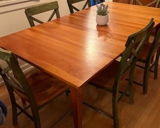 Cherry Table by Nichols & Stone with Six complementary Chairs