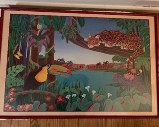 Framed Jungle scene Art