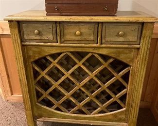 Wine Rack Table & Silver Plate Flatware