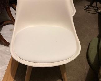 One of a pair of White Canglong Mid Century Style Chairs