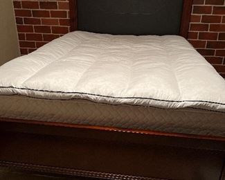 Queen Bed Frame, Down Mattress Pad, Box spring and Mattress