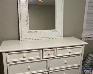 Stanley Young Dresser & Bamboo Style Mirror