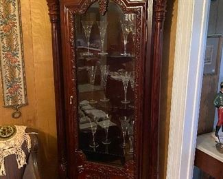 Beautiful ornate carved corner cabinet