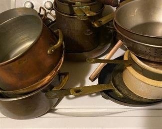 Selection of copper pots