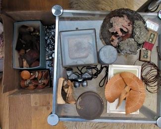 Mixture of elements for crafts projects - shells, stones, wood, etc.