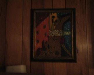 Cityscape  - buildings - unknown artist - 23"X20" framed