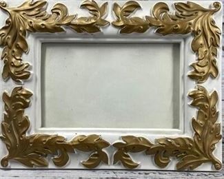 4x6 White and Gold Leaflet Picture Frame