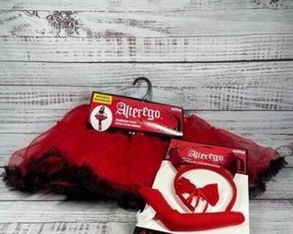 Alterego Red and Black Tutu Skirt with Devil Dress Up Set Cosplay