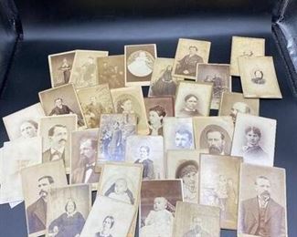 Large Lot of Victorian Era Sepia Tone Cabinet Cards Photographs Men Women Children