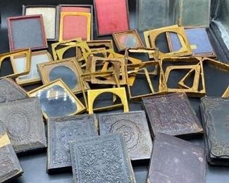 Lot of Antique Tintype Daguerreotype Ambrotype Photograph Frames Holders Parts