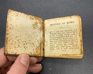 Miniature Tiny Leather Bound Antique Book The History of Rome