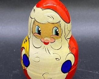 Santa Claus Wood Russian Stacking Doll Christmas Holiday Set