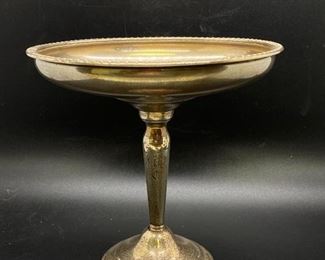 Vintage Antique Sterling Silver Weighted Bottom Pedestal Compote Candy Dish
