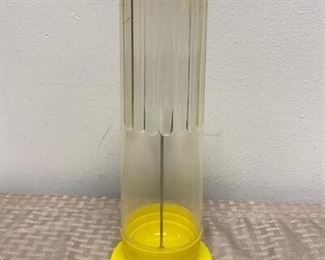 Vintage Countertop Sitting Yellow Plastic Straw Holder Dispenser
