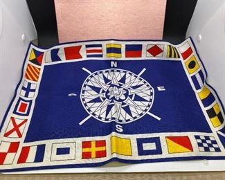 Vintage Kreier Nautical Boating Flags Scarf Handkerchief